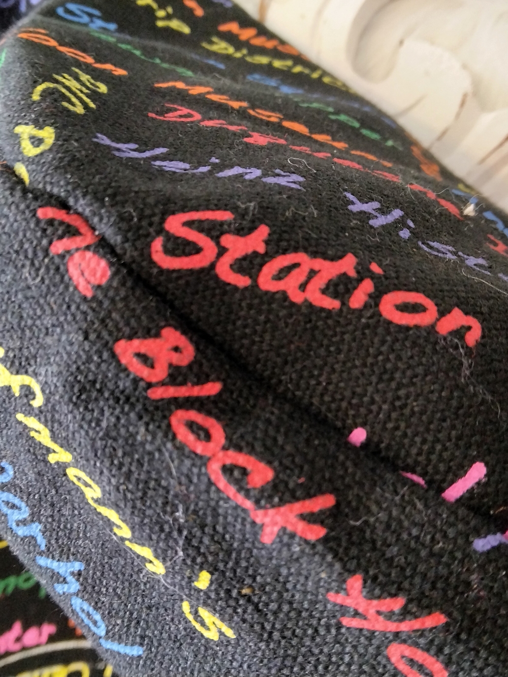 Pittsburgh Skyline Graphic Tote - Black with Rainbow Script - Picture 3 of 8